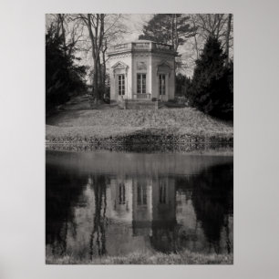 Poster Maison de thé Belvedere en noir et blanc