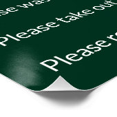 Poster Maison de vacances Règles Modèle blanc vert foncé (Coin)