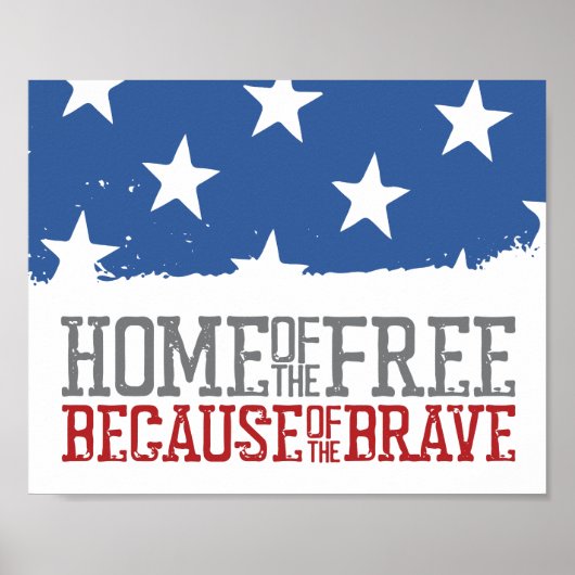 Poster Maison des libres grâce aux braves drapeau américa (Devant)