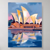 Poster Maison d'opéra de Sydney Australie Aquarelle (Devant)