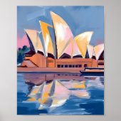 Poster Maison d'opéra de Sydney Australie Aquarelle (Devant)