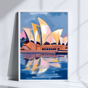 Poster Maison d'opéra de Sydney Australie Aquarelle