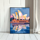 Poster Maison d'opéra de Sydney Australie Aquarelle