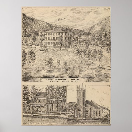 Poster Maison du lac Dunmore à Salisbury (Devant)