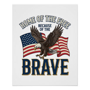 Poster Maison du Libre Aigle Brave Design de T-shirt Patr