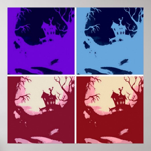 Poster Maison effrayante d'Halloween (Devant)