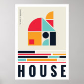 Poster Maison en art du Bauhaus. (Devant)
