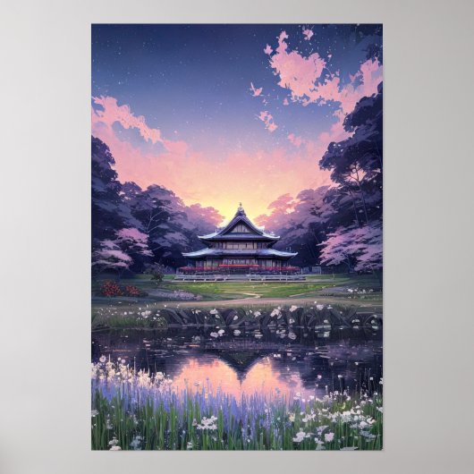 Poster Maison en bois au milieu de la nature (Devant)