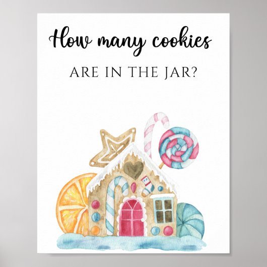 Poster Maison en pain d'épice - devinez combien de biscui (Devant)