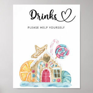 Poster Maison en pain d'épices - Boissons vous aider Post