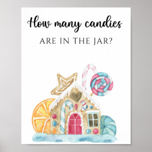 Poster Maison en pain d'épices - devinez combien de bonbo