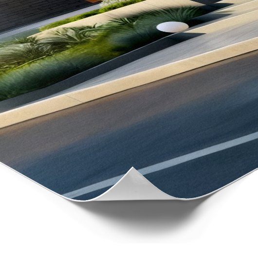 Poster Maison Extérieure Architecturale Moderne Du Milieu (Coin)