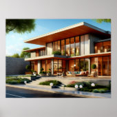 Poster Maison Extérieure Architecturale Moderne Du Milieu (Devant)
