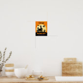 Poster Maison hantée au clair de lune dans le cimetière - (Cuisine)