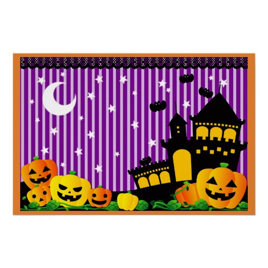 Poster Maison hantée d'Halloween (Devant)
