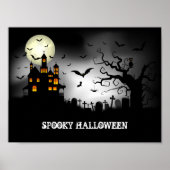 Poster Maison hantée d'Halloween éffrayant (Devant)