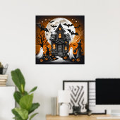 Poster Maison hantée Halloween (Bureau à domicile)
