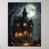 Poster Maison hantée - Halloween gothique Éffrayant (Devant)