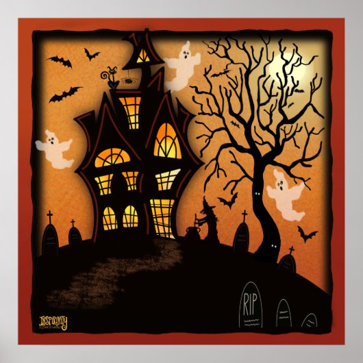 Poster Maison hantée Halloween Inspirivity Classroom (Devant)