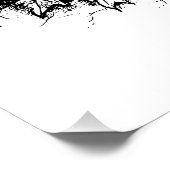 Poster Maison hantée Halloween noir et blanc (Coin)