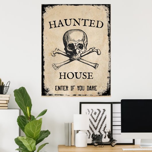 Poster Maison hantée Halloween prop (Bureau à domicile)
