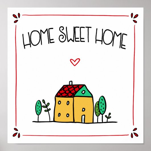 Poster Maison Illustration Home Sweet Home (Devant)