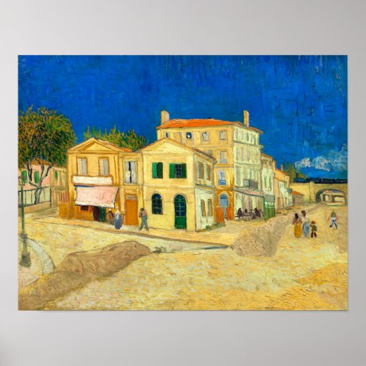 Poster Maison jaune (1888) Paysage de Vincent Van Gogh (Devant)