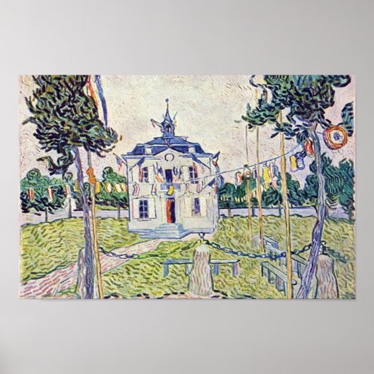Poster Maison Municipale À Auvers Par Vincent Van Gogh (Devant)