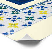 Poster Maison portugaise de Lisbonne avec tuiles et oisea (Coin)