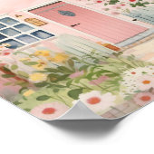 Poster Maison rose jolie (Coin)