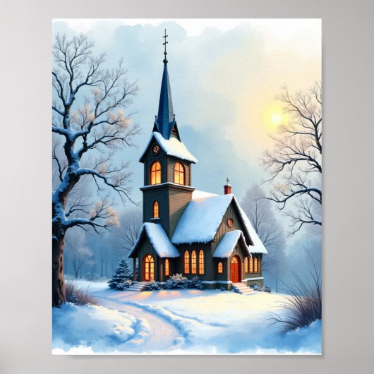 Poster Maison sous la neige (Devant)