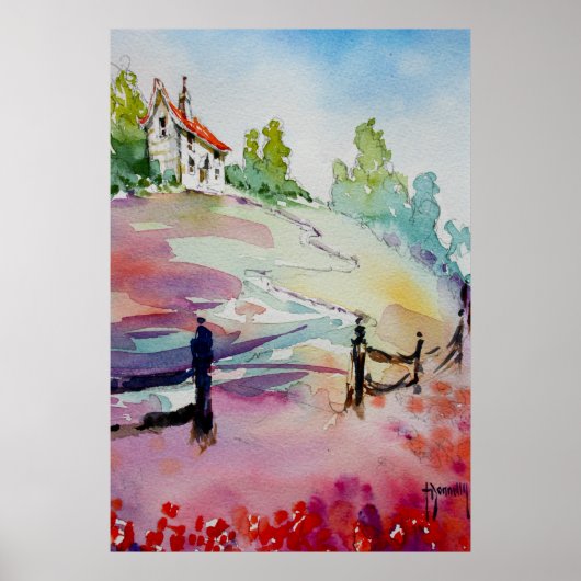 Poster Maison Sur La Colline Poster/Imprimer (Devant)