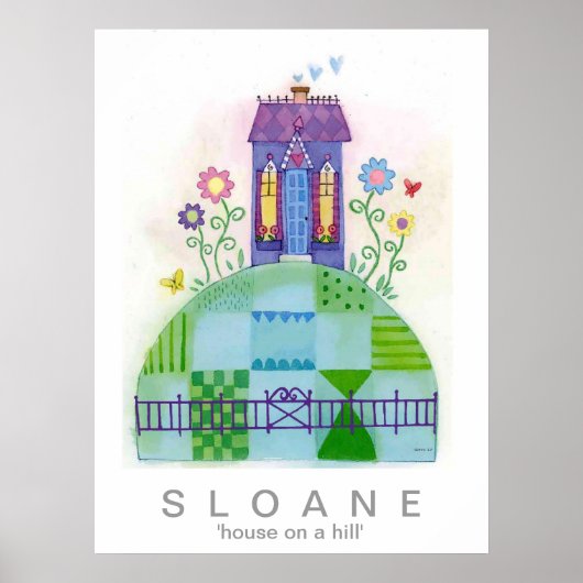 Poster maison sur une colline (Devant)