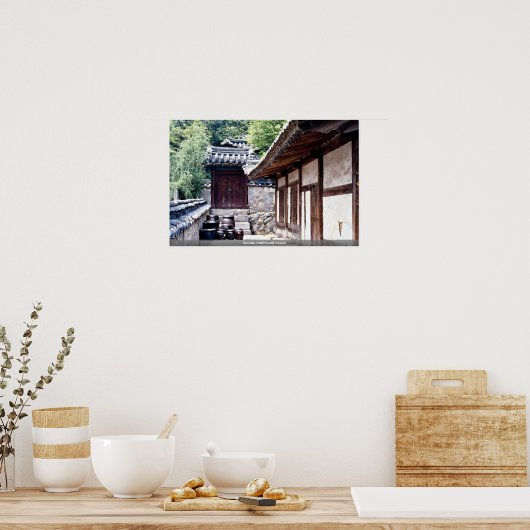 Poster Maison traditionnelle coréenne (Cuisine)