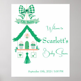 Poster Maison verte personnalisée Oh Baby shower