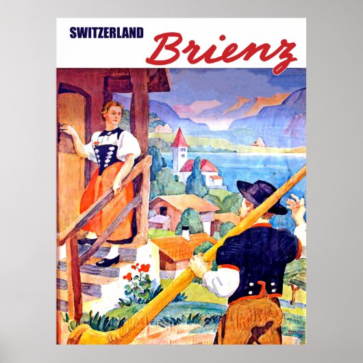 Poster Maisons à Brienz, Suisse (Devant)