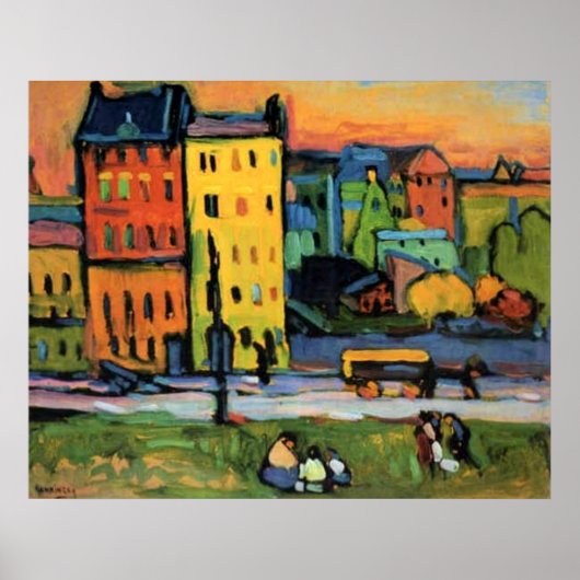 Poster Maisons à Munich par Kandinsky (Devant)