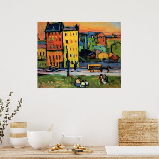 Poster Maisons à Munich par Kandinsky (Cuisine)