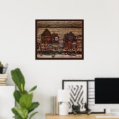 Poster Maisons avec buanderie par Egon Schiele (Bureau à domicile)