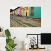 Poster Maisons bordent la rue, Cuba (Bureau à domicile)