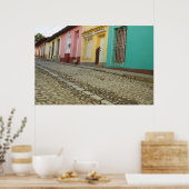 Poster Maisons bordent la rue, Cuba (Cuisine)