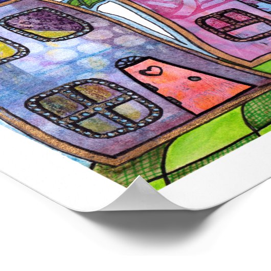 Poster Maisons colorées funky (Coin)