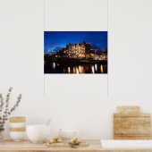 Poster Maisons de canal d'Amsterdam la nuit (Cuisine)