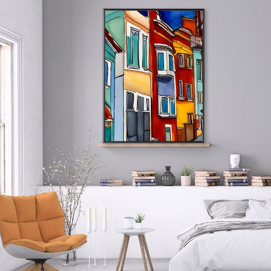 Poster Maisons de lignes Abstraites sans cadre