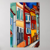 Poster Maisons de lignes Abstraites sans cadre (Devant)