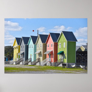 Poster Maisons de l'île Dauphin, Alabama