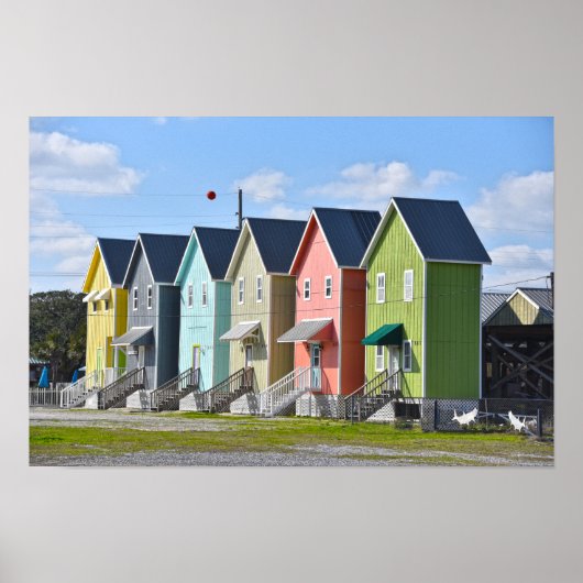 Poster Maisons de l'île Dauphin, Alabama (Devant)
