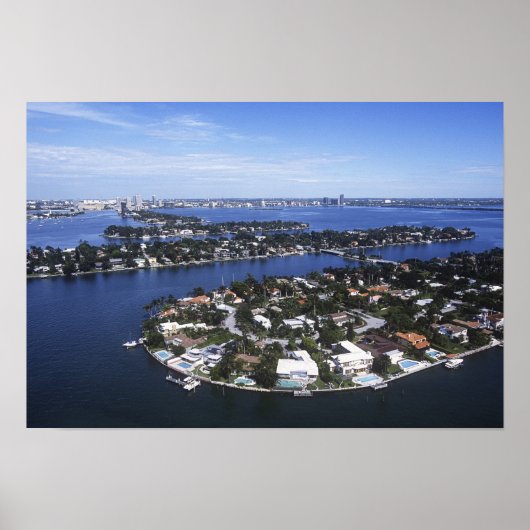 Poster Maisons de l'île privée Biscayne Bay, Étoile (Devant)