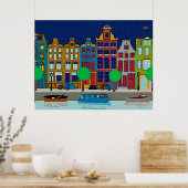 Poster Maisons de rangées néerlandaises (Cuisine)