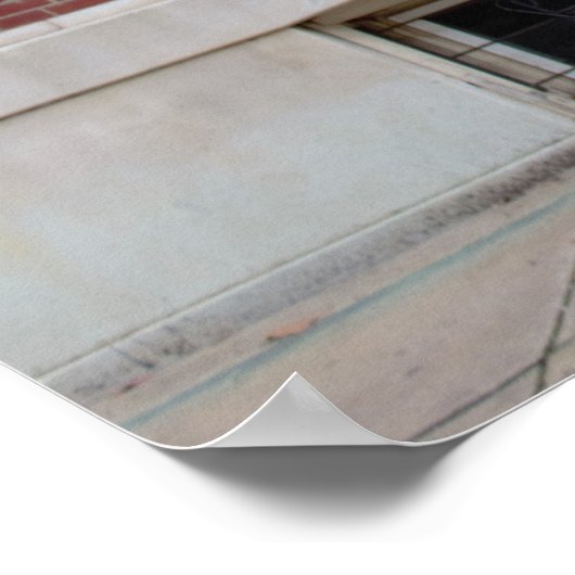 Poster Maisons en briques Portes rouges (Coin)